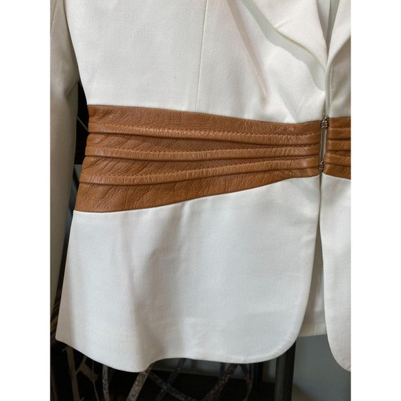 Marciano / Guess Faux Leather Blazer Cream 0 NWT - Picture 2 of 10